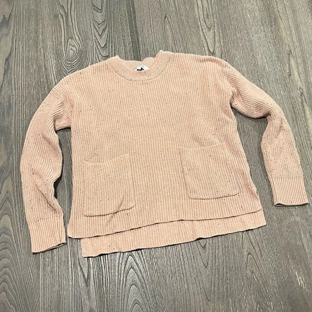 Madewell Beige Cotton Knit Sweater Crew Neck Long Sleeve Size XS
